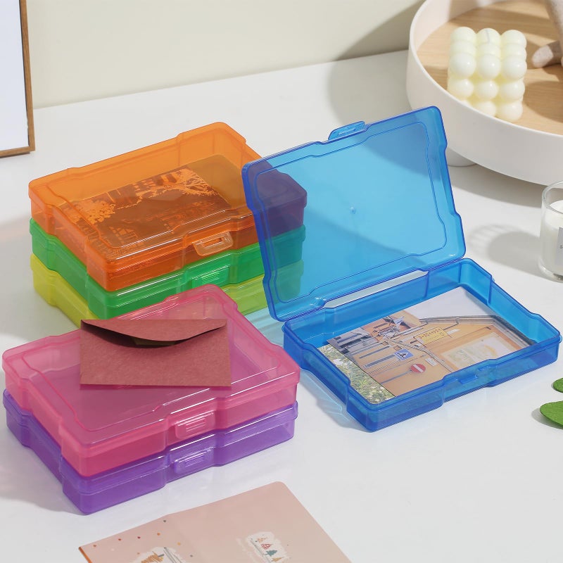 novelinks Transparent 4" x 6" Photo Storage Boxes - Photo Organizer Cases Photo Keeper Picture Storage Containers Box for Photos - 24 PACK (Multi-colored) - Image 3